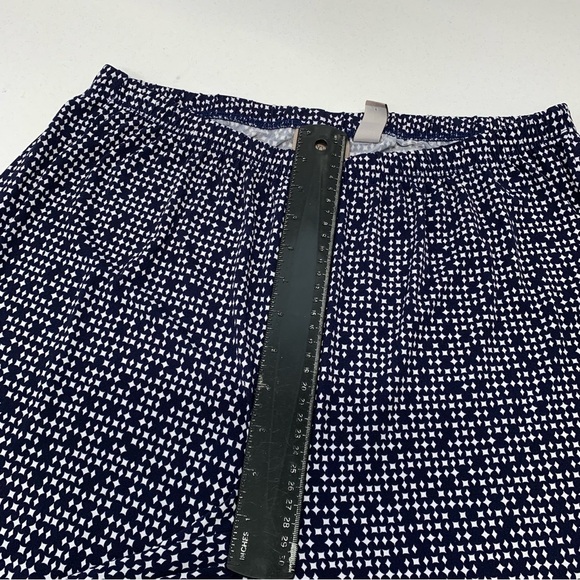 Chico 2 Pants Large Easywear Wide Leg  Pull On Navy White Abstract Boho Travel - Picture 9 of 10